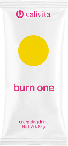 Saszetka BURN ONE 10g Calivita o smaku cytrynowym, suplement diety dla aktywnych wspierający metabolizm i energię.