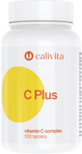 Opakowanie suplementu diety C Plus Calivita – Witamina C z bioflawonoidami cytrusowymi i dziką różą.