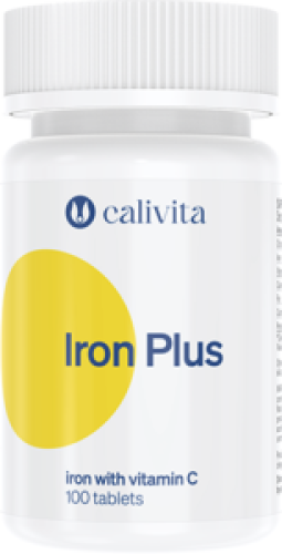 Opakowanie suplementu diety Iron Plus Calivita z żelazem chelatowym i witaminą C