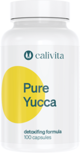 Opakowanie suplementu diety Calivita Pure Yucca wspierającego oczyszczanie organizmu.