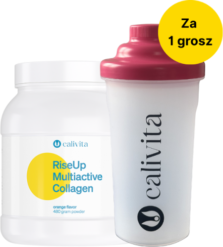 Opakowanie suplementu diety RiseUp Multiactive Collagen Calivita, wspierającego zdrowie i ruchomość stawów.